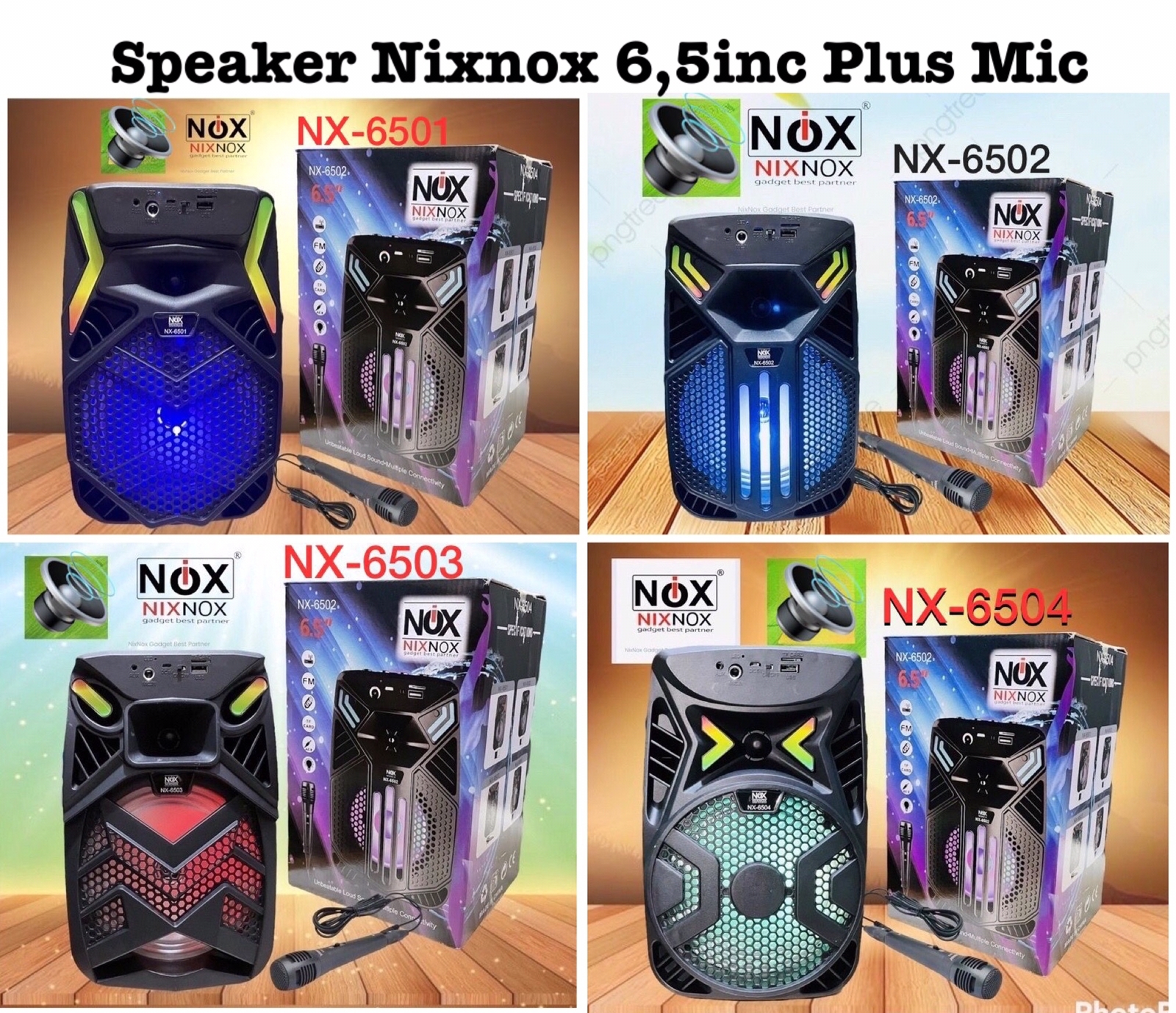 SPEAKER BLUETOOTH NIXNOX 6,5 INC NX-6501, NX-6502, NX-6503, NX-6504